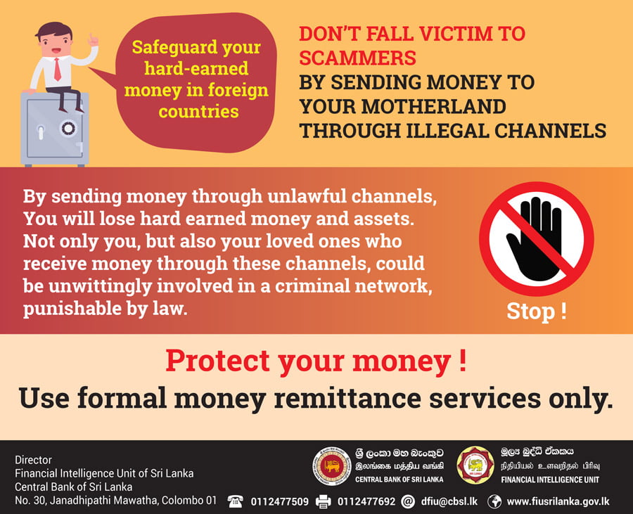 don’t fall victim to scammers by sending money to your motherland through illegal channels